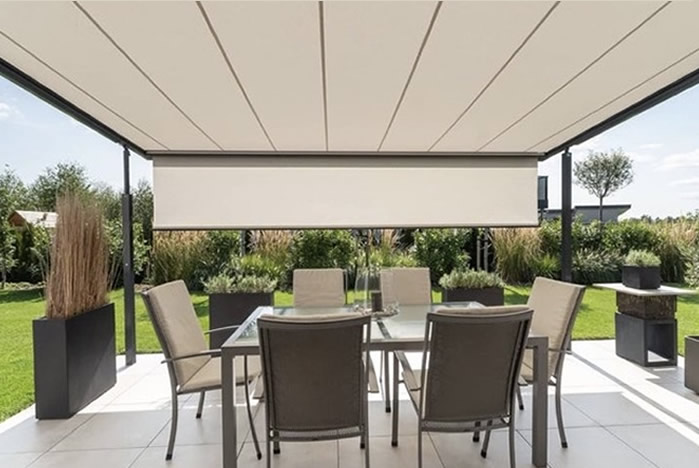 Pergola con telo teso