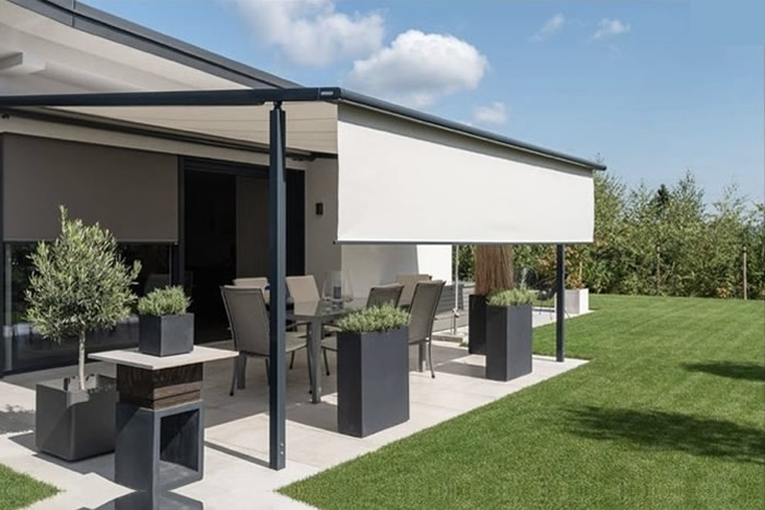 Pergola con telo teso