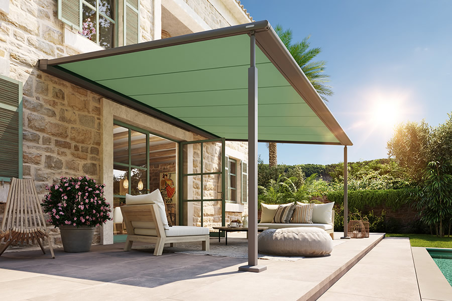Pergola con telo teso