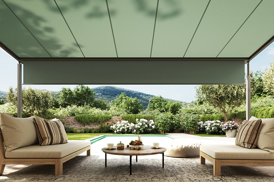 Pergola con telo teso