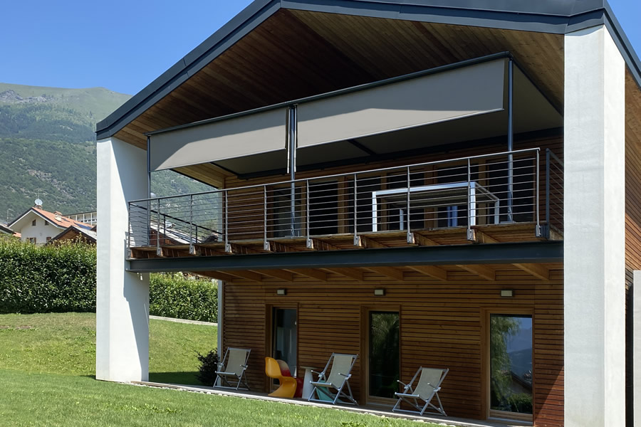 Pergola con telo teso