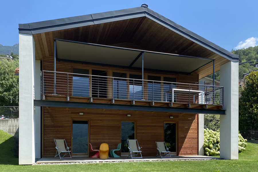 Pergola con telo teso