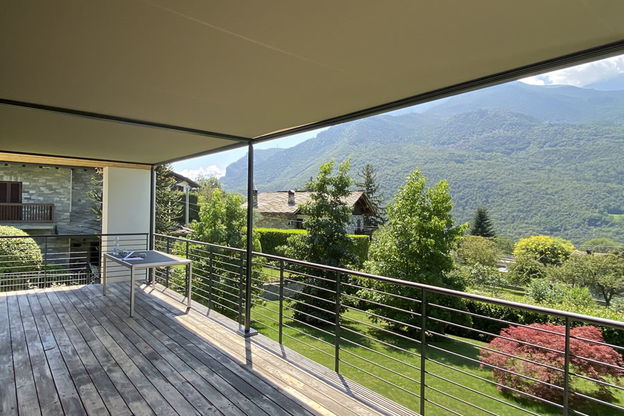 Pergola con telo teso