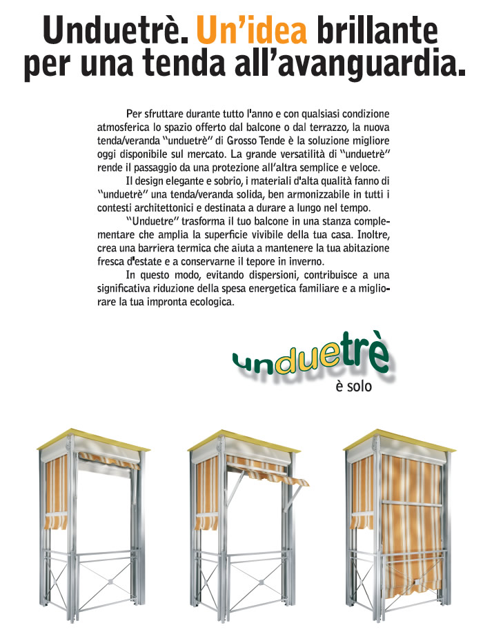 Depliant tenda veranda Grosso Tende